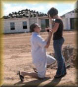 On bended knee